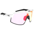 Lunettes AZR Kromic speed RX blanche vernie / écran hydrophobe irisé rouge photochromique cat 0 à 3