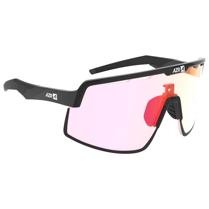 Lunettes AZR KROMIC SPEED RX NOIRE MATE / ECRAN HYDROPHOBE IRISE ROUGE PHOTOCHROMIQUE CAT 0 A 3