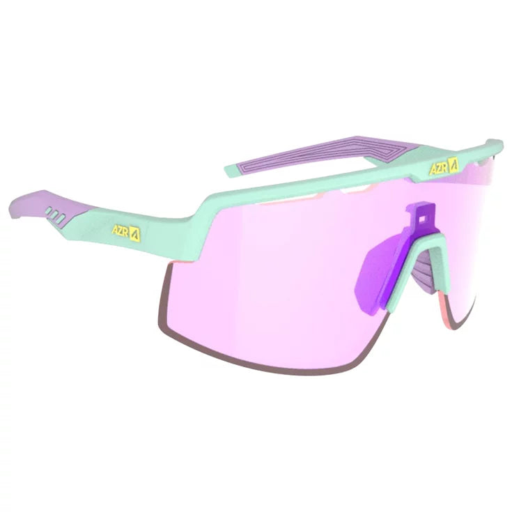 Lunettes AZR KROMIC SPEED RX TURQUOISE ROSE MATE / ECRAN HYDROPHOBE IRISE ROSE PHOTOCHROMIQUE CAT 1 A 3