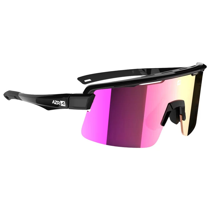 Lunettes AZR ROAD RX noire vernie/écran hydrophobe rose multicouche
