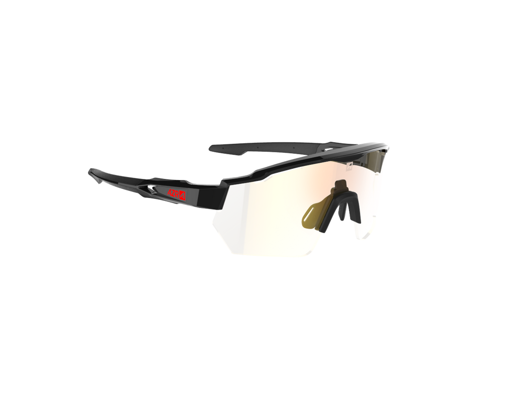 Lunettes AZR KROMIC RACE RX NOIRE/ROUGE VERNIE / ECRAN IRISE ROUGE PHOTOCHROMIQUE CAT 0 A 3