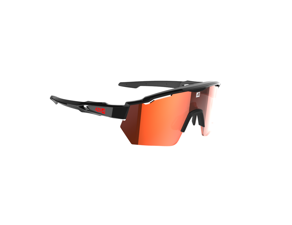Lunettes AZR KROMIC RACE RX NOIRE/ROUGE VERNIE / ECRAN IRISE ROUGE PHOTOCHROMIQUE CAT 0 A 3