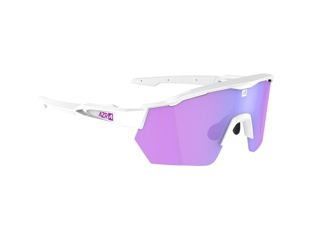 Lunettes AZR RACE RX blanche vernie / écran hydrophobe violet multicouche